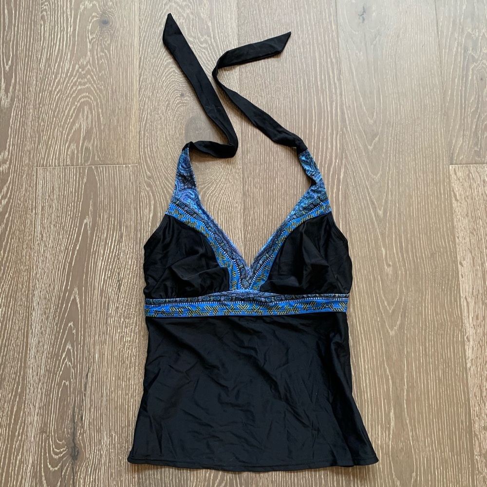 Athleta black tankini swim top 34D/DD